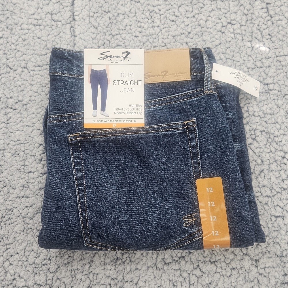SEVEN7 Jeans Women's Size 12 (36 x 28) Slim Fit Straight Leg High Rise Stretch